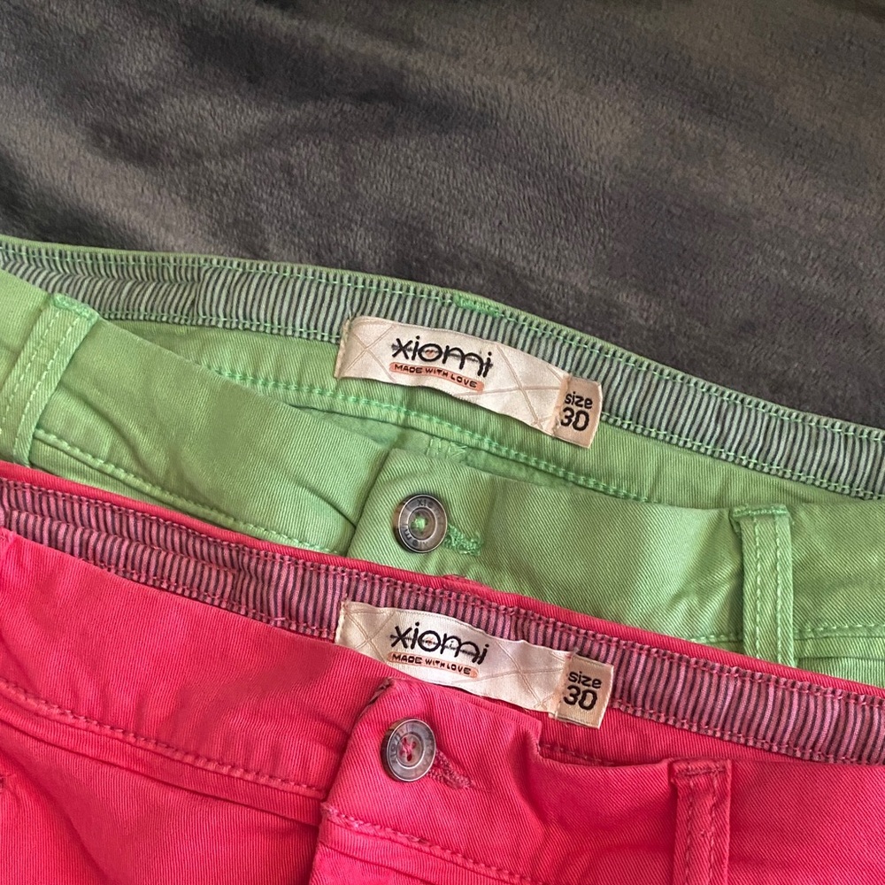 Women’s Cotton Blend Bermuda Shorts - Pink & Green Two-Pack - Picture 4 of 4